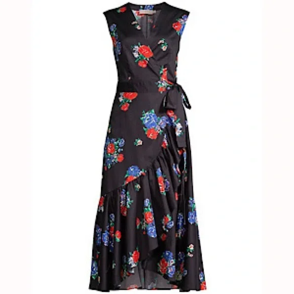 “NEW” Tory Burch Floral Printed Wrap Dress - Picture 4 of 8